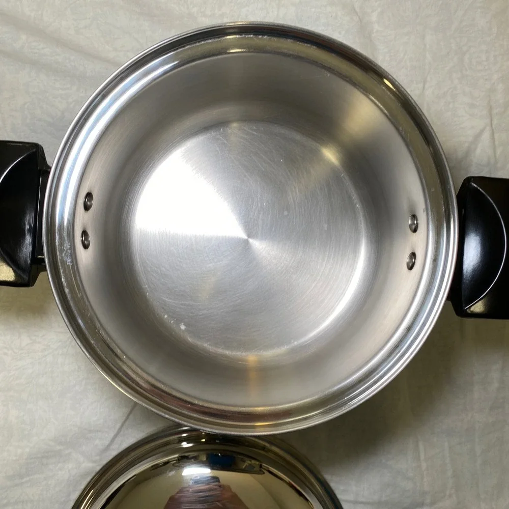 Health Craft T304 2 Qt Waterless Stainless Steel Sauce Pan Vapo Valve Lid USA